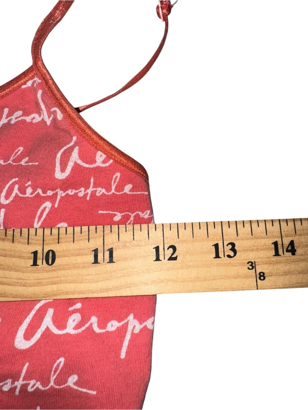 VTG Aeropostale Coral Logo Cami Tank Top XS Spaghetti Strap Fitted Stretch Y2K - Picture 10 of 11